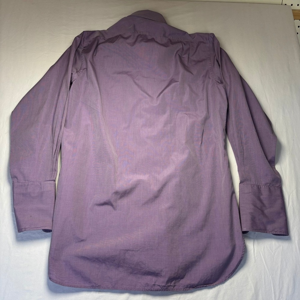 Hilditch & Key Dress‎ Shirt Mens 15R Purple Long Sleeve Cotton Saks England VTG - Picture 4 of 10